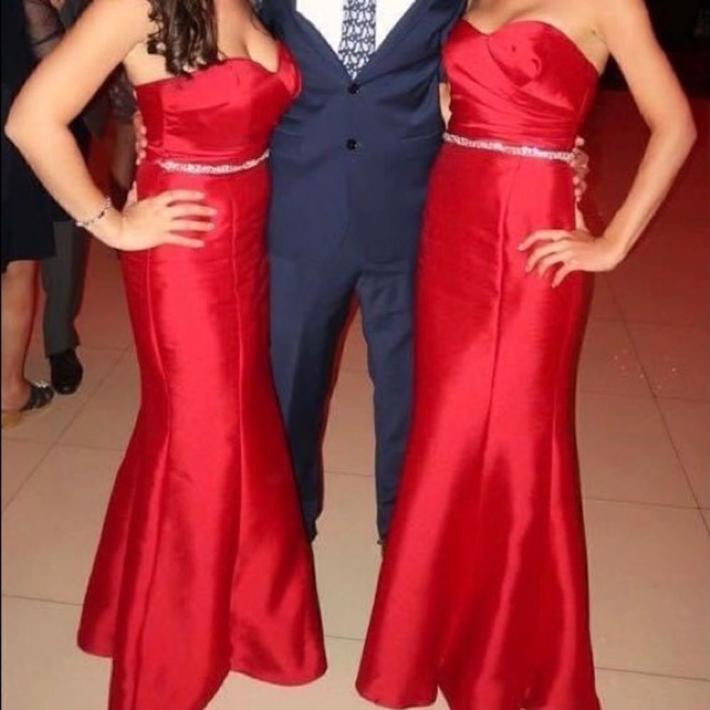 David’s Bridal Red Bridesmaid Dress